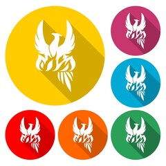 Stylized graphic phoenix bird