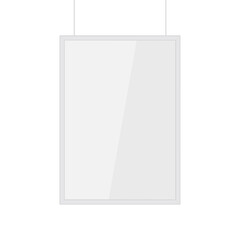 Vertical poster with frame isolated on white background. Mockup to display your design. Easy to color different parts separately. Vector illustration