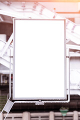 Blank billboard in the subway station or Electric train, Bus station billboards, Blank billboard on bus stop, white billboards in empty subway.