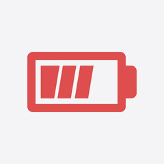Battery charging icon vector. Flat design style.