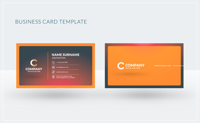 Double-sided creative business card template. Vector illustration. Stationery design