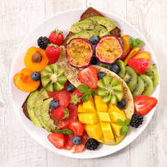 healthy breakfast with fruits
