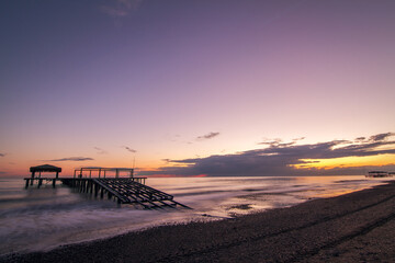 Fototapeta premium Colorful Sunset On The Beach In Belek, Turkey