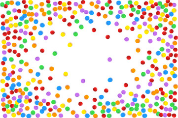 Colorful multicolored confetti. Vector Festive illustration of a falling shiny confetti, isolated on a transparent checkered background. Festive Decorative Tinsel Element for Design