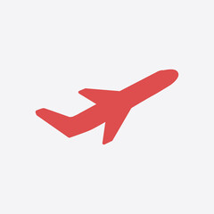 Obraz premium Airplane flight tickets air fly travel takeoff silhouette element. Plane symbol. Travel icon. Flat design. 