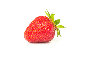 Organic fresh strawberries fruit isolate on white background