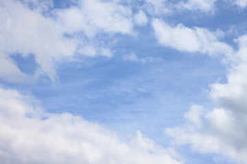 blue sky background with white clouds closeup