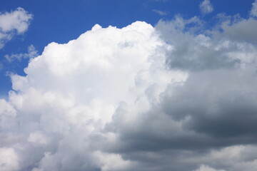 Naklejka na ściany i meble blue sky background with white clouds closeup