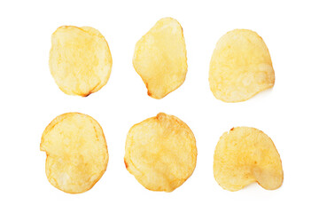 Potato chips isolated on white