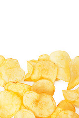 Potato chips isolated on white