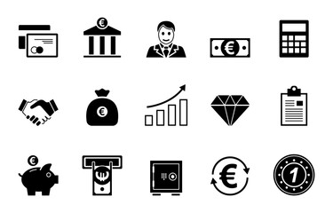 Banken & Finanzen Iconset - Schwarz