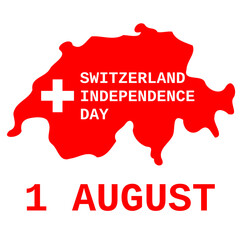 swiss independence day country outline