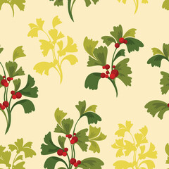 Seamless pattern with green plants.
