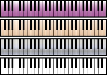 Colour set of Piano key  Music idea Background