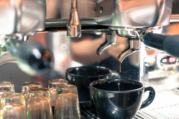 Coffee machine brewing a coffee