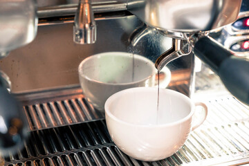 Coffee machine brewing a coffee