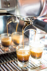 Coffee machine brewing a coffee