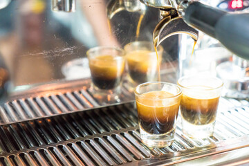 Coffee machine brewing a coffee