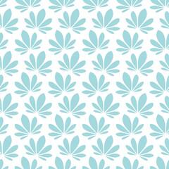 Retro Seamless Pattern Water Lily Turquoise