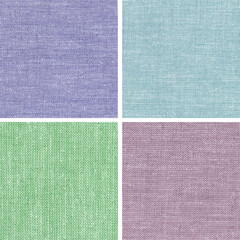 Linen texture set of four colors 