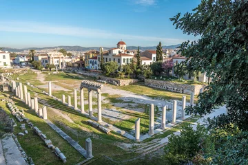 Foto op Plexiglas Overblijfselen van de Romeinse Agora in Athene, Griekenland © lenisecalleja