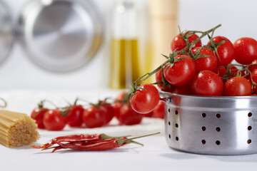 Healthy food & drink Italian healthy lifestyle. Mediterranean fresh vegetables spices &  herbs.