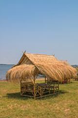 Fototapeta na wymiar bamboo straw roof hut
