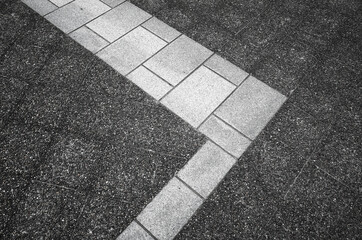 Line of Pathway in black and white color