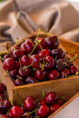 Cherry in a wooden box