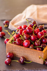 Cherry in a wooden box