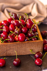 Cherry in a wooden box