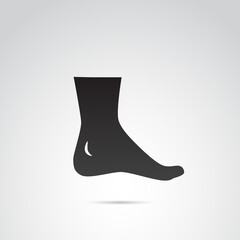 Human foot vector icon.