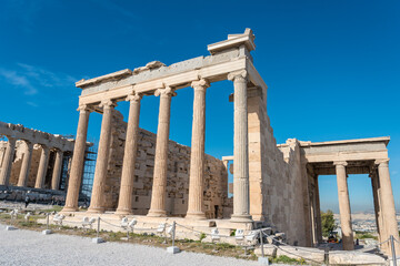 The ancient Parthenon at the Acropolis Hill in Athens, Greece