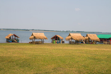 Fototapeta na wymiar bamboo straw roof hut