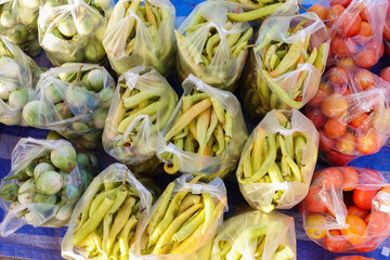 Fresh and organic vegetables at farmer local market in Thailand