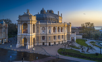 Drone image of the Odessa Opera House
