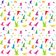 Fototapeta na wymiar Colorful birds seamless pattern