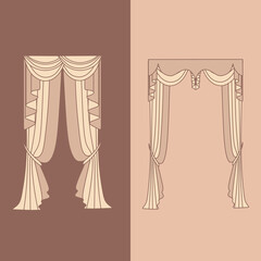  curtains and draperies interior decoration design ideas realistic icons collection isolated vector illustration