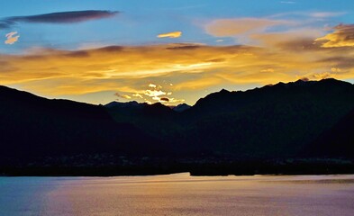 Abend, Wolken, Lago Maggiore, Tessin