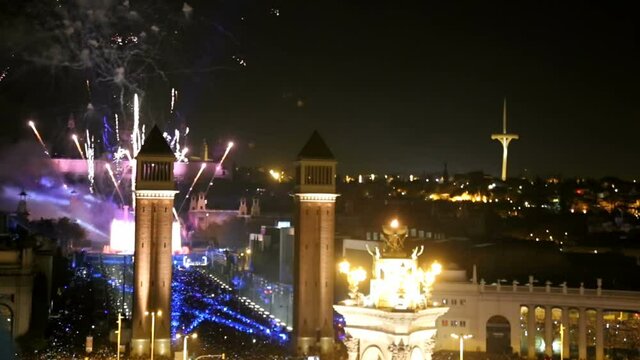 
General view on Placa Espana in Barcelona during New Year celebrations
 
