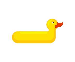 Inflatable duck isolated. Childrens toy for swimming