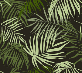 Naklejka na ściany i meble Seamless pattern, palm leaves