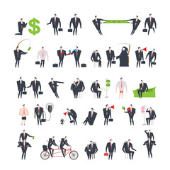Office life set Corporate. Managers in workplace. Business situation. Boss and subordinate relationship. Working time. Tables and File Cabinet. Businessman at work. corporation structure