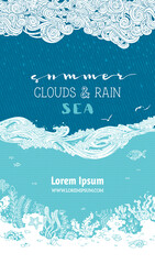 Naklejka premium Wektorowy denny tło.