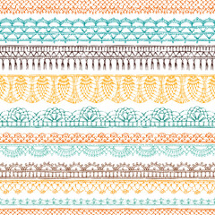 Vector horizontal crochet seamless pattern.