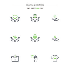 Charity and donation icons