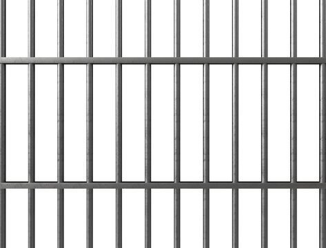 Prison bars isolated on white