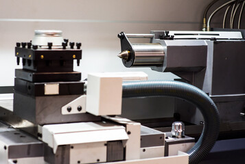 Steel metal automotive parts cutting machine process by CNC lathe in workshop