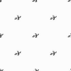 Hand Drawn brush leaves. Handmade seamless ornate for your desig