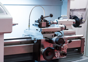 Metalworking CNC milling machine. Cutting metal modern processing technology.